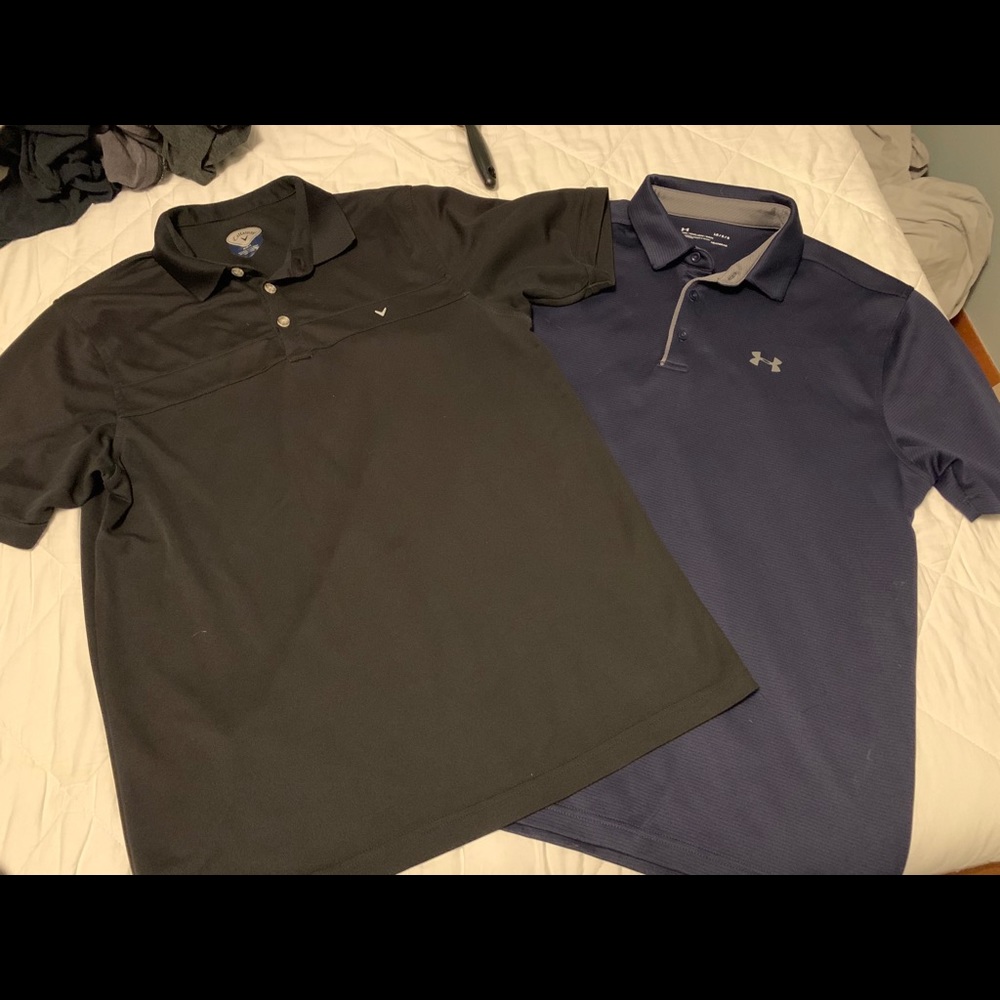 Callaway & Under Armour polo - size M - navy/black